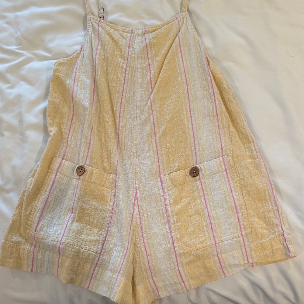 Striped Yellow and Pink Women's Romper